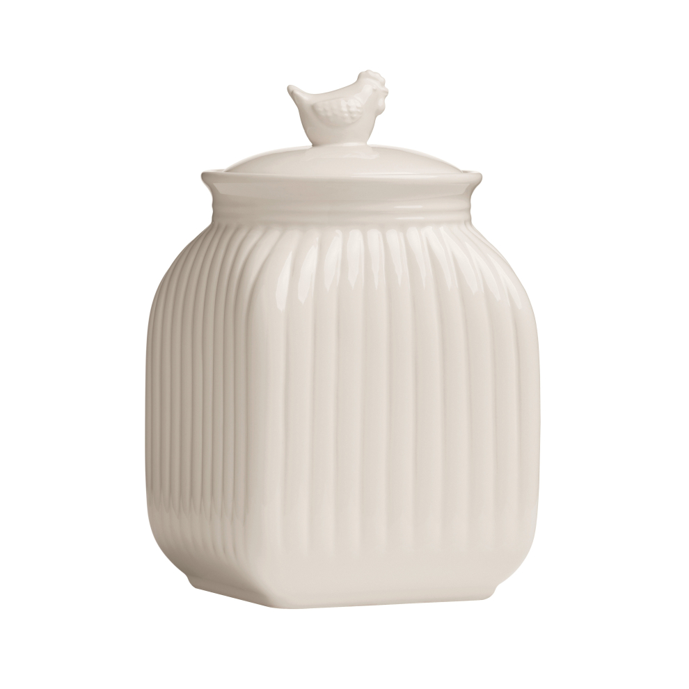 Premier Housewares Charming Medium Canister, Practical Design Kitchen Canister For Ingredients, Stainless Steel Canister
