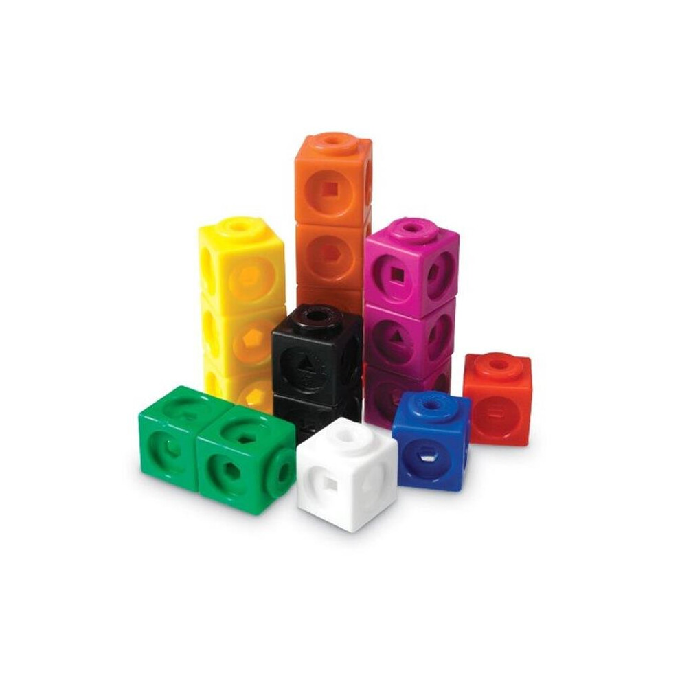 Learning Resources Mathlink Cubes (LER4285) - 100 Plastic Linking Cubes in 10 Colors, 0.75in, for Spatial Reasoning