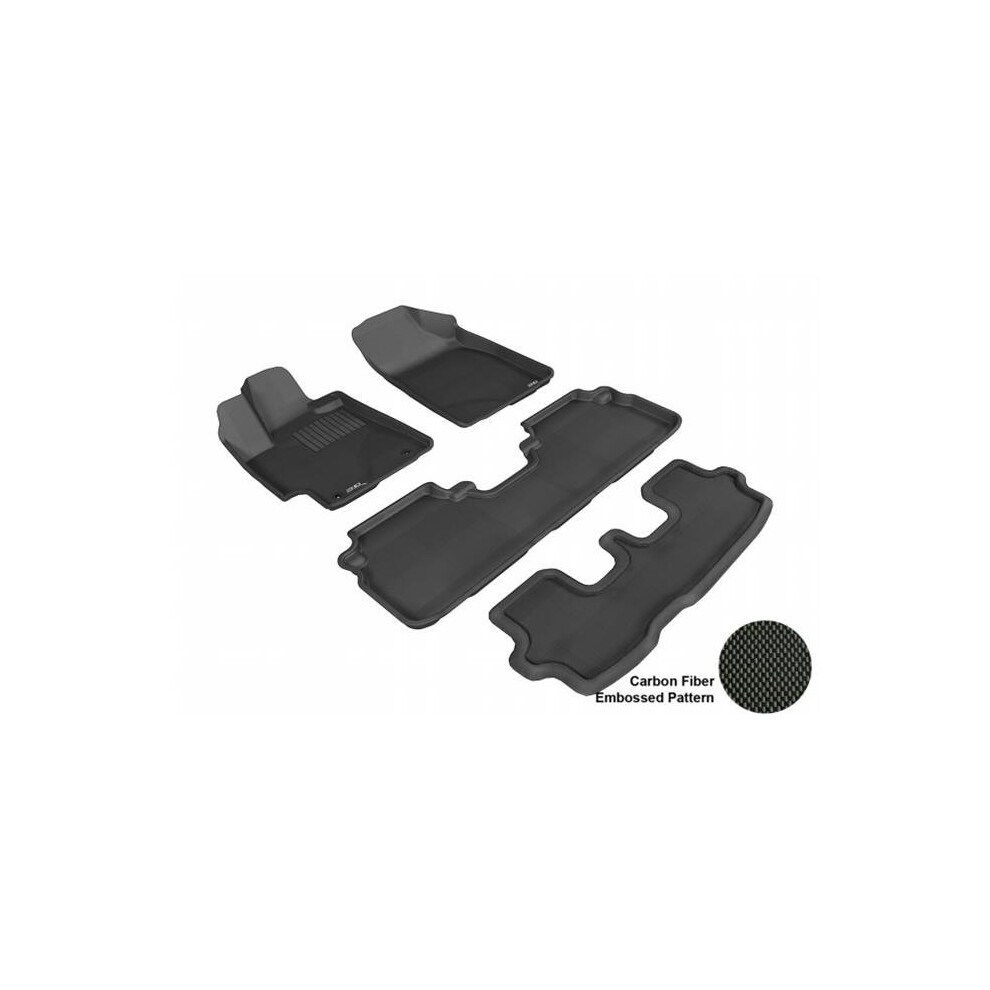 3D Maxpider L1ty15001509 Toyota Highlander 2008-2013 Gas Kagu R1 R2 R3 Floor Mat Black 842132070496