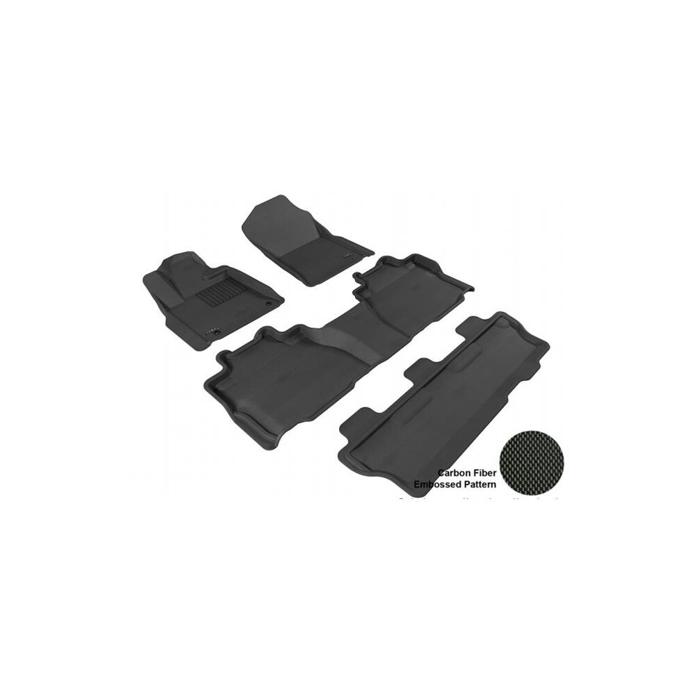 3D Maxpider L1ty14601509 Toyota Sequoia 2008-2011 Kagu R1 R2 R3 (Bench Seating) Floor Mat Black 842132070915