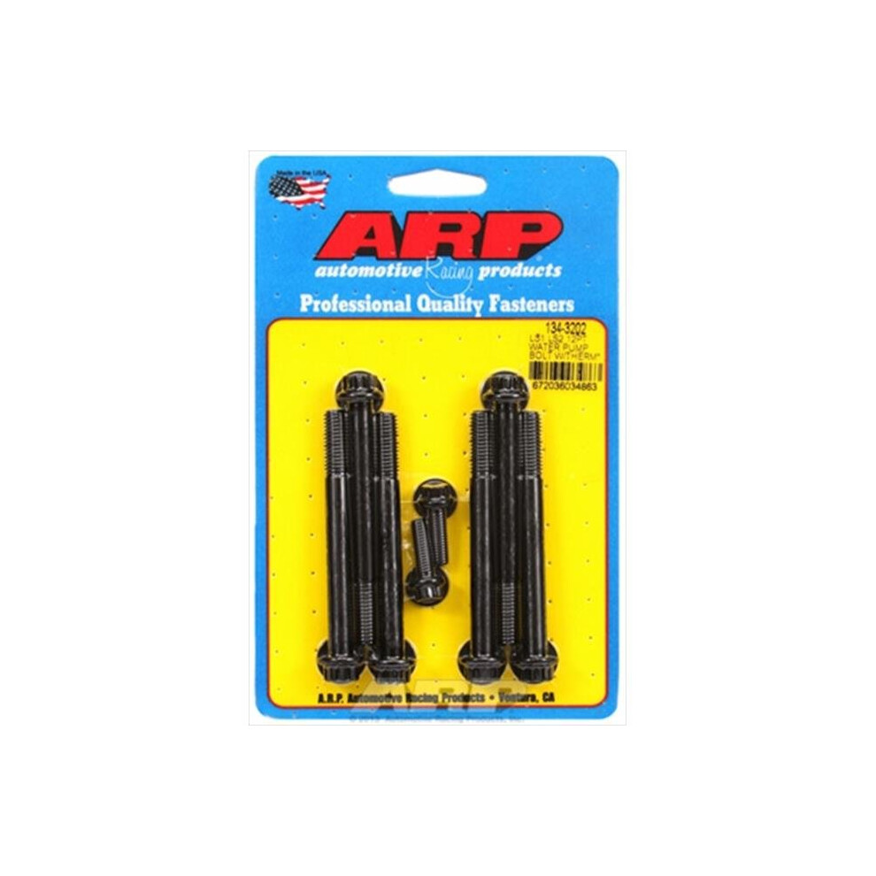 Arp 1343202 Water Pump Housing Bolt Kit For Chevy Ls1 & Ls2 Black 672036034429