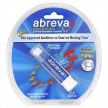 Abreva, Kall Sår/Fever Blister Treatment, Portabel Enkel Pump, 0.07 oz (2 g)