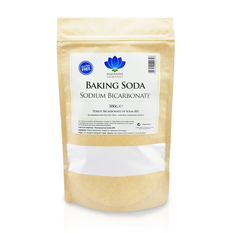 Innovative Naturopathics Sodium Bicarbonate - Aluminium & Gluten Free Natural Baking Soda 500G