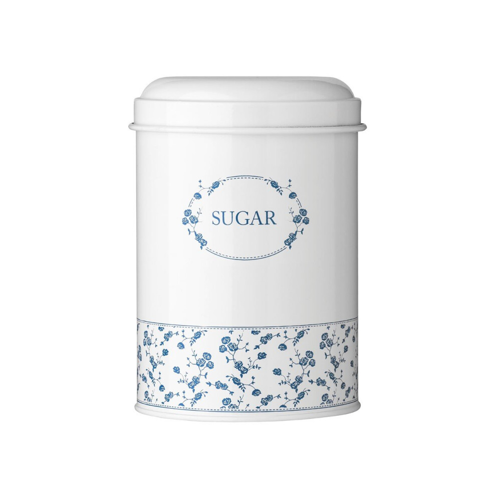 Blue Rose Sugar Canister, Metal