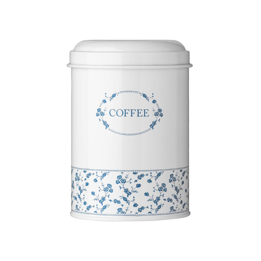 Blue Rose Coffee Canister, Metal