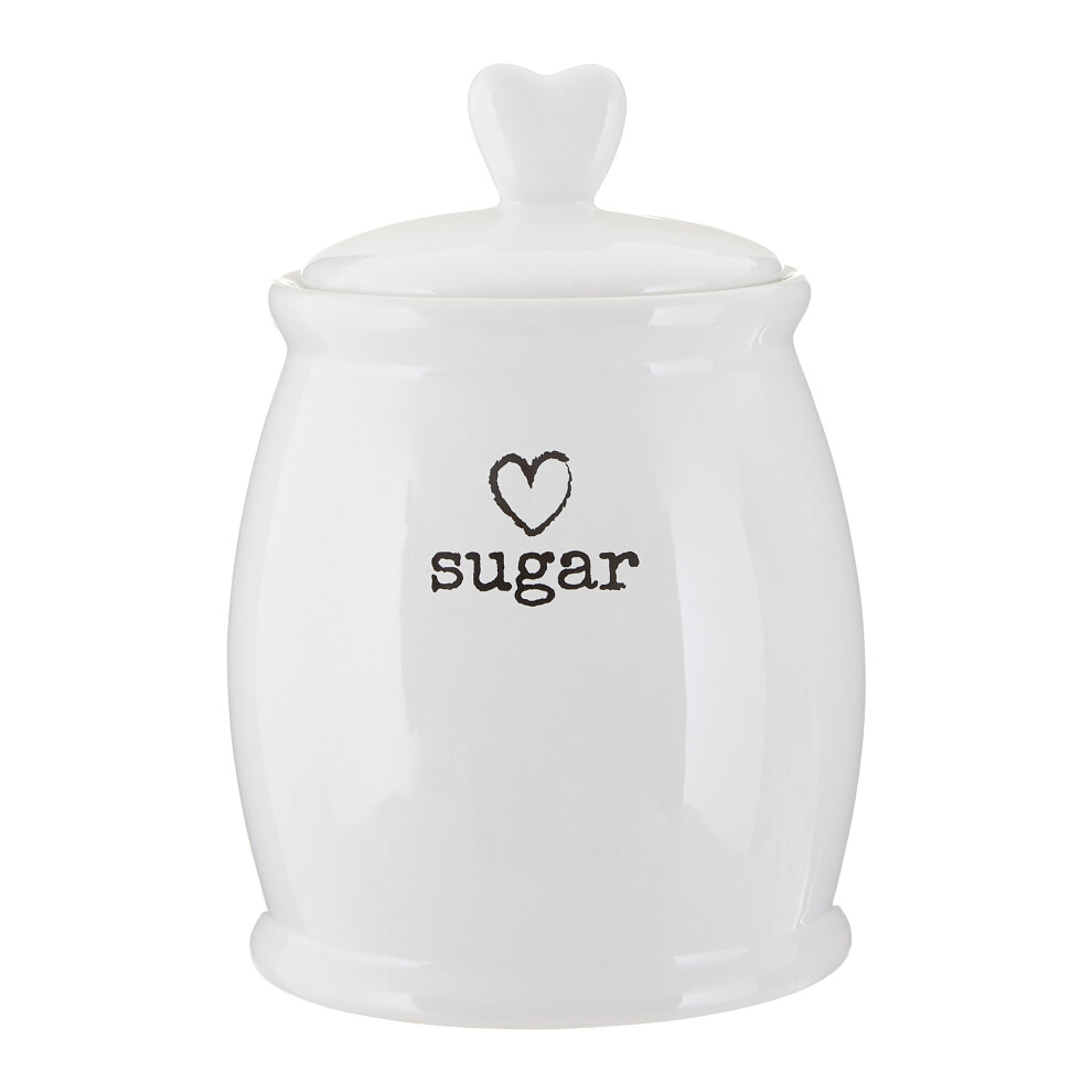 Premier Housewares Functional Design Dolomite Sugar Canister, Chic Design Dolomite Canister, Canister For Ingredients White