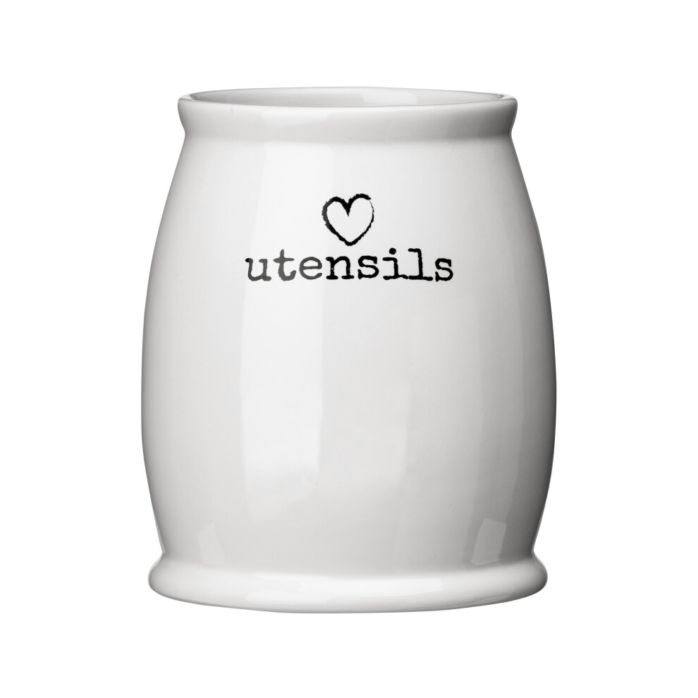 Premier Housewares Charm Utensil Jar Dolomite White