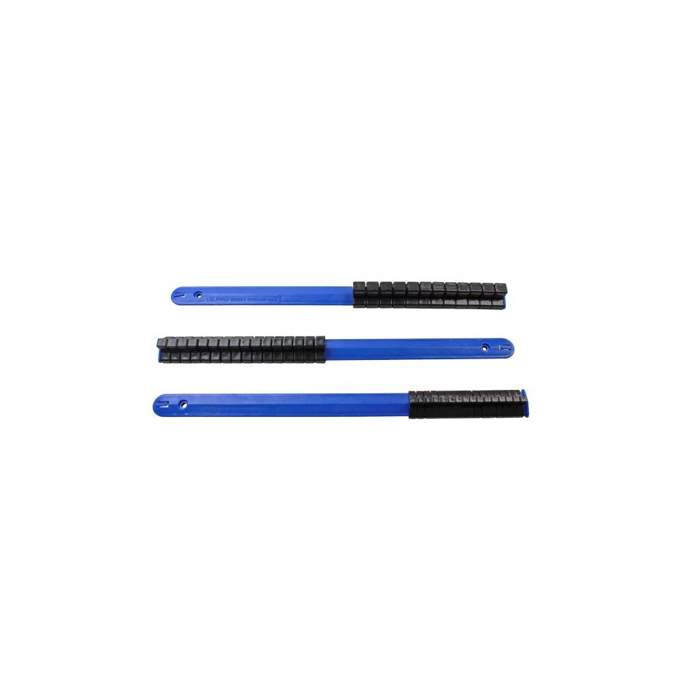 Us Pro 3 Piece 1/4", 3/8", 1/2" Drive Socket Storage Rails - 44 Clips