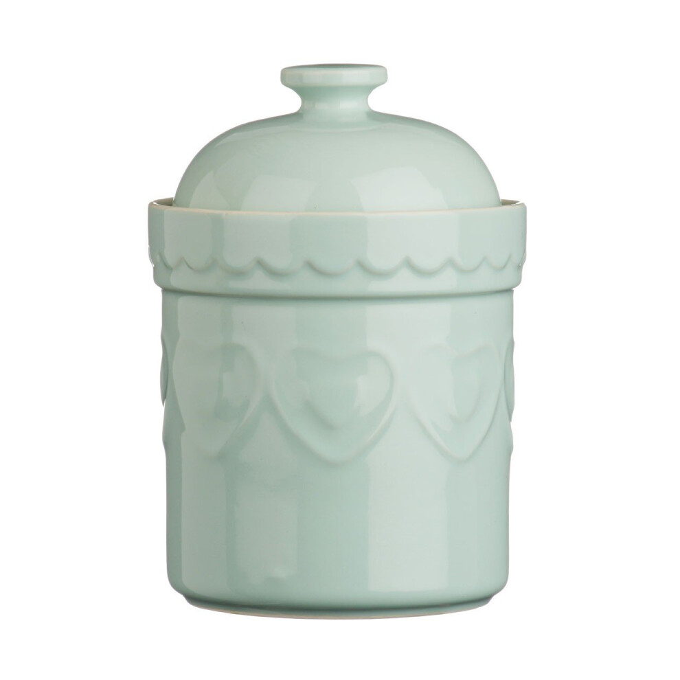 Premier Housewares Sweet Heart Storage Canister, Pastel Green