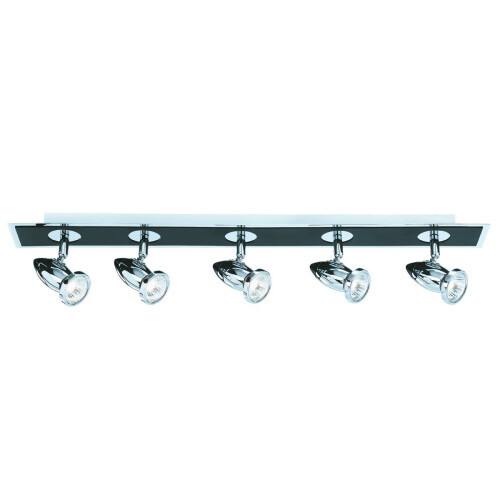 Searchlight 5 Light Bar Black And Chrome Finish