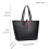 Miss Lulu (Black 6628) Reversible Faux Leather Handbag & Pouch 7