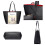 Miss Lulu (Black 6628) Reversible Faux Leather Handbag & Pouch 4