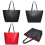 Miss Lulu (Black 6628) Reversible Faux Leather Handbag & Pouch 3