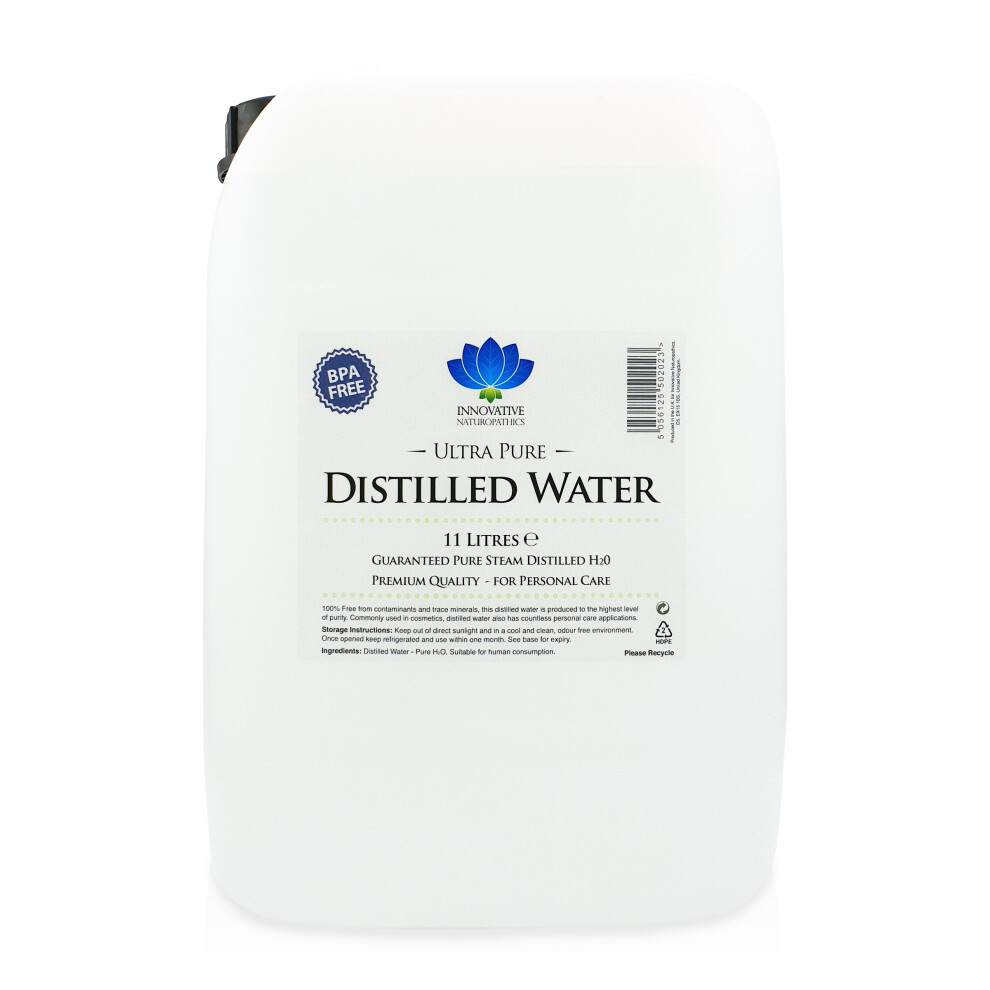 Distilled Water / 11 litres (11L) / Ultra Pure Steam Distilled / 0ppm