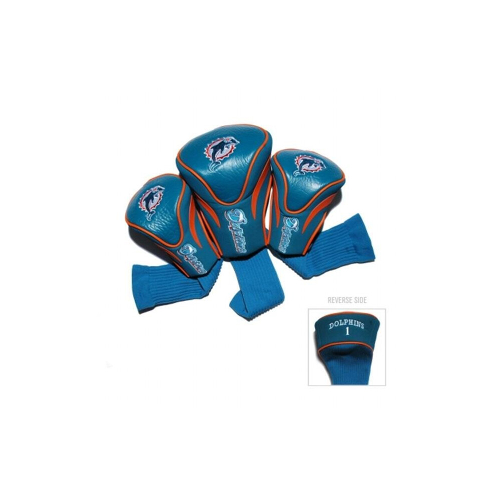 Photos - Golf Team  31594 Miami Dolphins 3 Pack Contour Fit Headcover