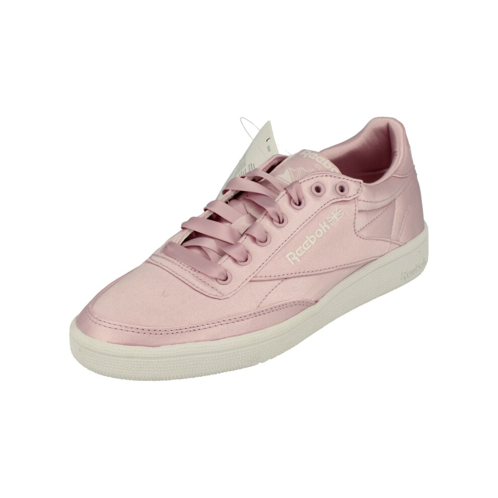 (4 (Adults')) Reebok Classic Club C 85 Satin Womens Trainers Sneakers