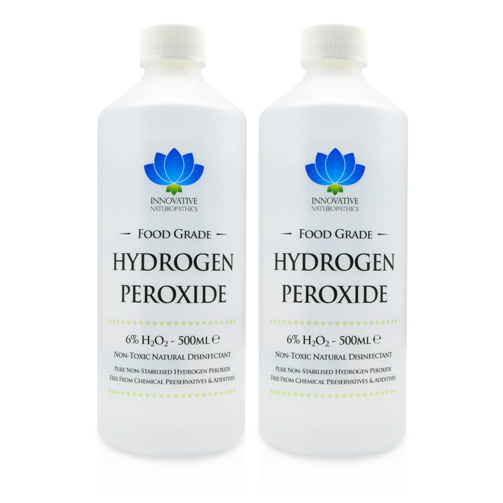 Food Grade Hydrogen Peroxide - Purest Grade 6% - 1 Litre - Unstabilized and Additive Free - 20 Vols