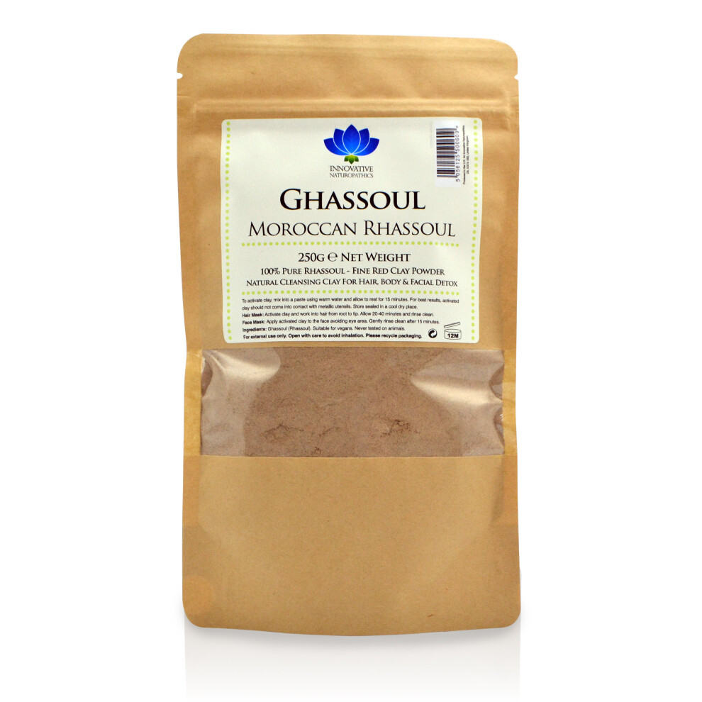 Innovative Naturopathics Rhassoul Clay - Detox, Hair & Face Mask- 250G - Pure Moroccan Ghassoul