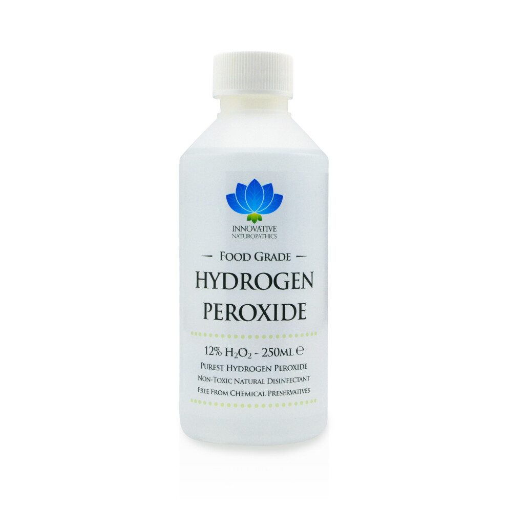 Food Grade Hydrogen Peroxide - Purest Grade 12% (<11.99%) - 250ml - Unstabilized and Additive Free - 40 Vols