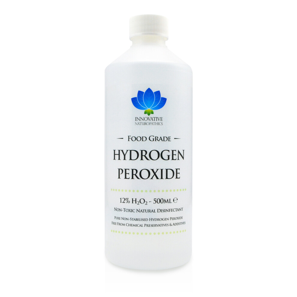 Food Grade Hydrogen Peroxide - Purest Grade 12% (11.99%) - 500ml - Unstabilized and Additive Free - 40 Vols