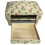 Rectangular Cream and Pink Rose Footstool with Drawer 3