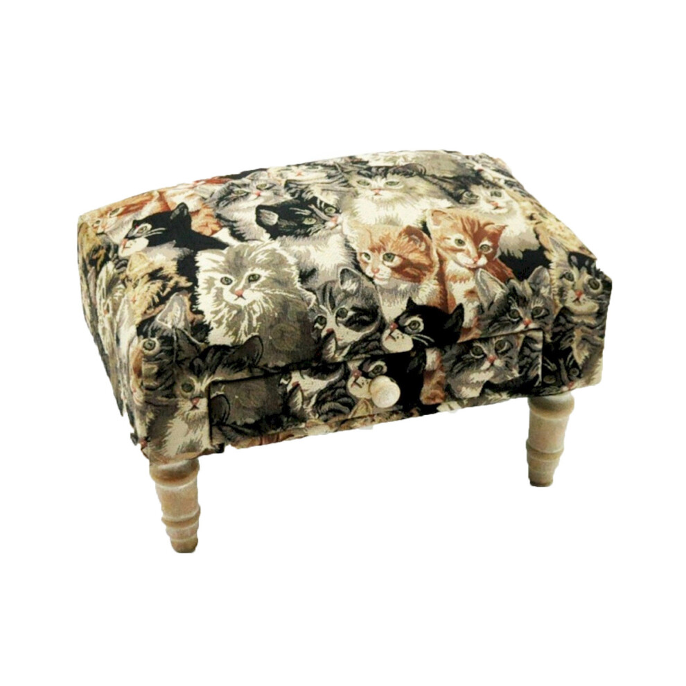 Rectangular Cat Footstool with Drawer