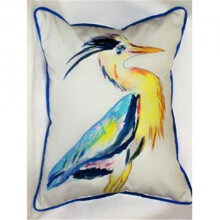 Betsy Drake ZP328 Vertical Blue Heron Throw Pillow, 20 x 24 in.