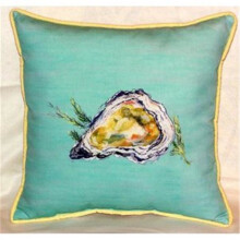 Betsy Drake ZP121C Oyster - Teal Indoor & Outdoor Throw Pillow, 22 x 22 in.