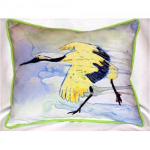 Betsy Drake ZP163 Yellow Crane Indoor & Outdoor Throw Pillow, 20 x 24 in.
