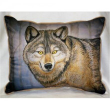 Betsy Drake ZP315 Grey Wolf Throw Pillow, 20 x 24 in.