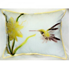 Betsy Drake HJ332 Yellow Hummingbird Throw Pillow, 18 x 18 in.
