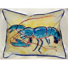 Betsy Drake ZP381 Blue Lobster Throw Pillow, 20 x 24 in.
