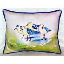 Betsy Drake HJ956 Green Sanderlings Indoor & Outdoor Throw Pillow, 16 x 20 in.