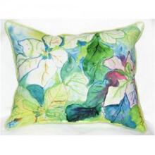 Betsy Drake ZP907 White Poinsettia Indoor & Outdoor Throw Pillow, 20 x 24 in.