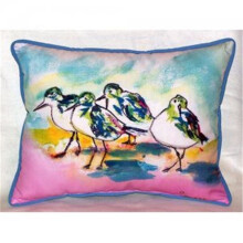 Betsy Drake ZP953 Pink Sanderlings Indoor & Outdoor Throw Pillow, 20 x 24 in.