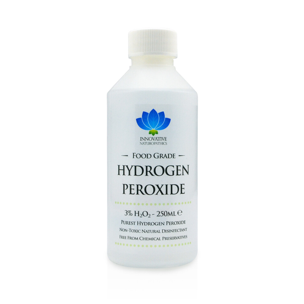 Food Grade Hydrogen Peroxide - Purest Grade 3% - 250ml - Unstabilized and Additive Free - 10 Vols