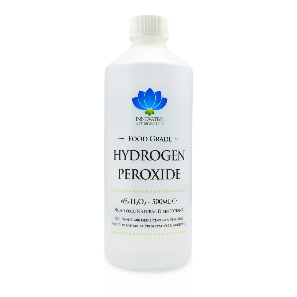 Food Grade Hydrogen Peroxide - Purest Grade 6% - 500ml - Unstabilized and Additive Free - 20 vols