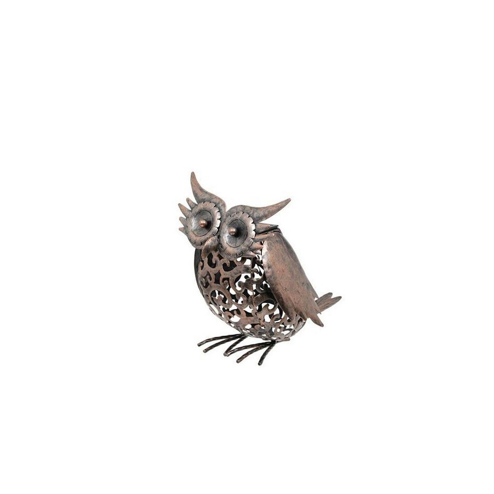 Garden Solar Powered Metal Owl Decorative Silhouette Scroll LED Light