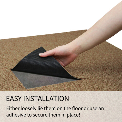 20 Teppichfliesen Sandfarbend für 5 m²| MonsterShop 2