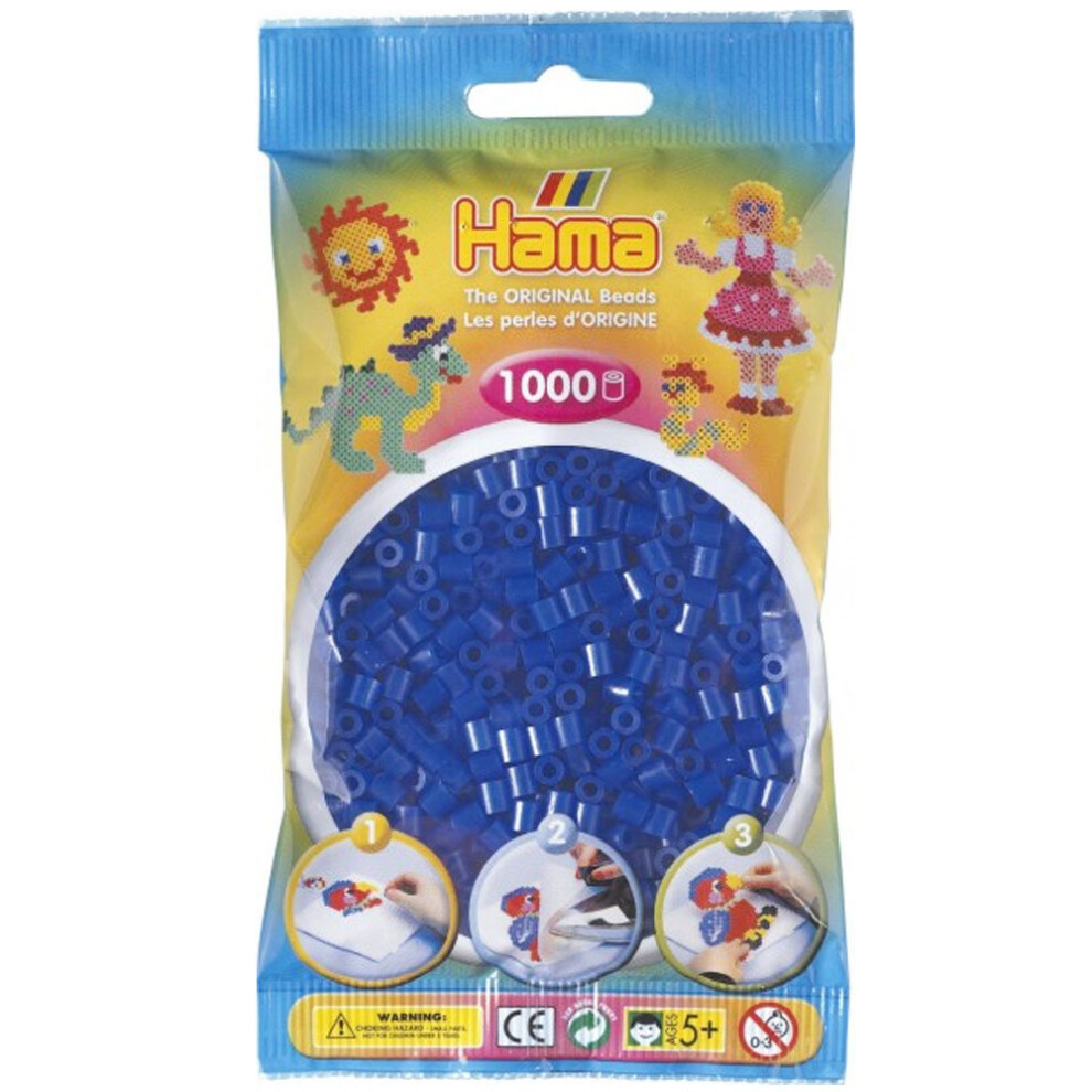 Hama Beads 1000 Bead Pack Neon Blue