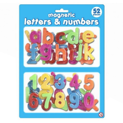 Kandy Toys Magnetic 52 Piece Plastic Letters and Numbers