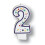 Creative Converting Polka Dots Numeral 2 Candle - 6 Count 1