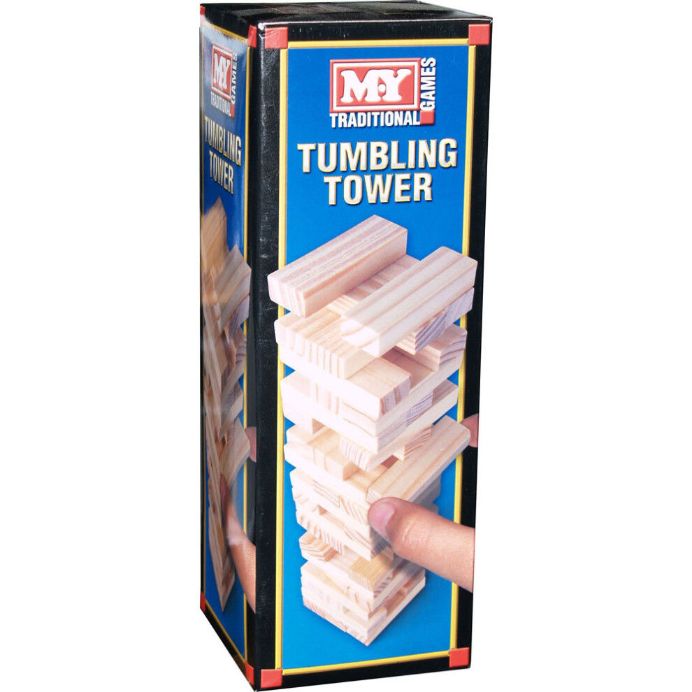 M.Y Traditional Games Mini Tumbling Tower | Wooden Blocks Tower Game