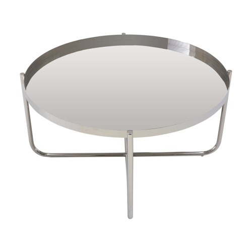 Ember Round Silver Chrome Tray Top Coffee Table 1