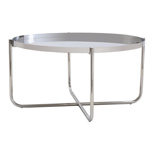 Ember Round Silver Chrome Tray Top Coffee Table 2