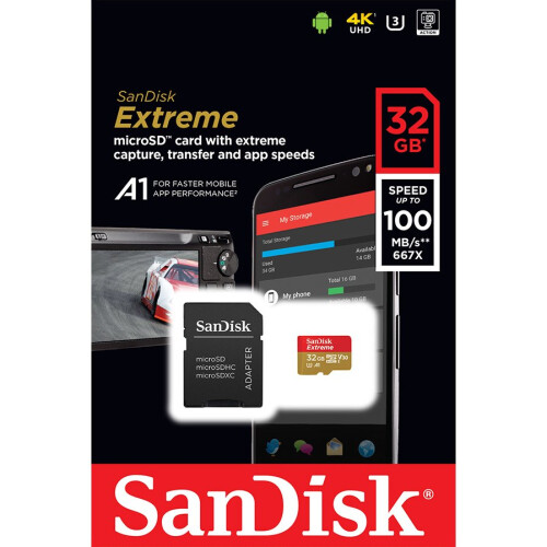 SanDisk SanDisk 32GB Extreme mSDHC + Adpt A1