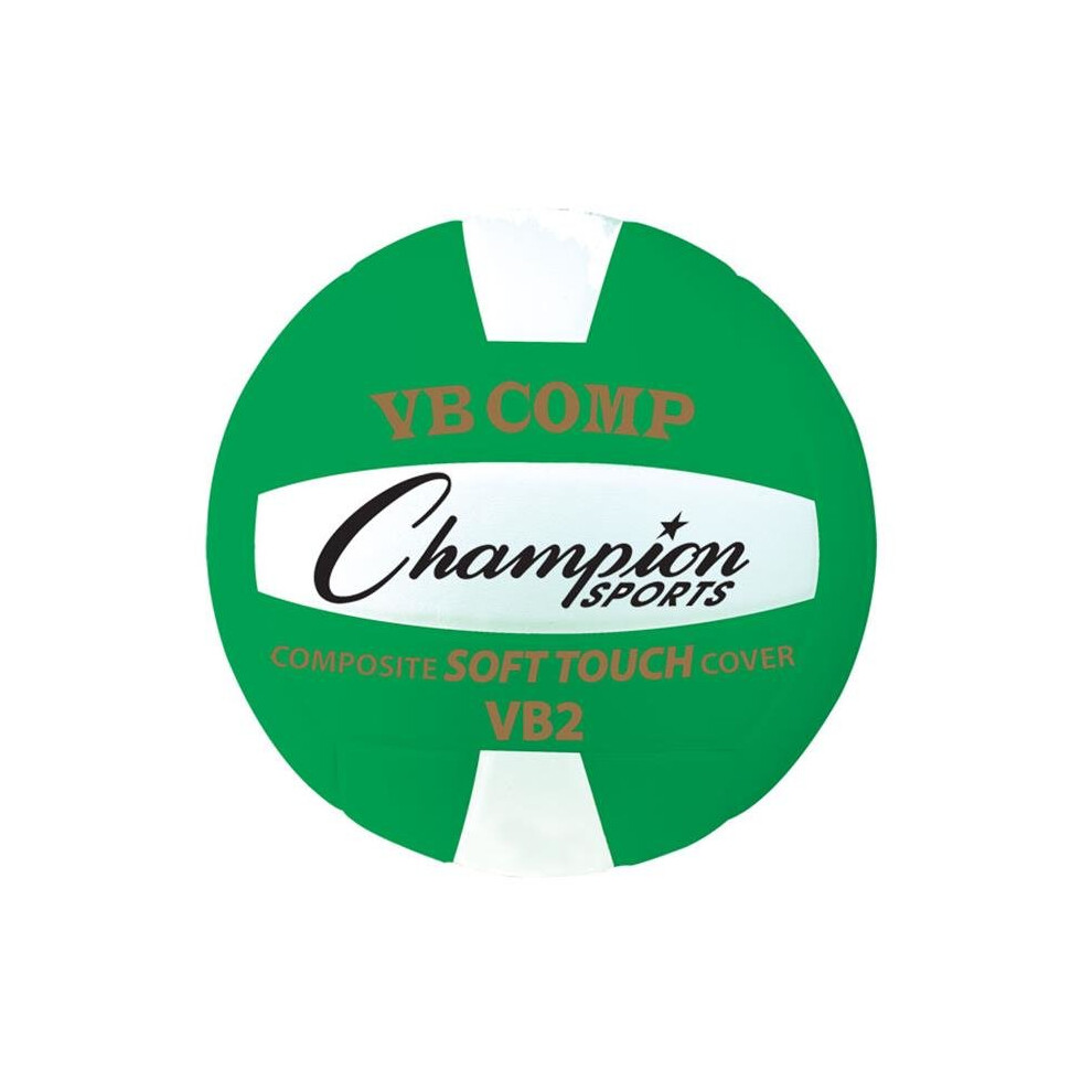 Champion Sports VB2GN 8.25 in. VB Pro Comp Series Volleyball, Green & White