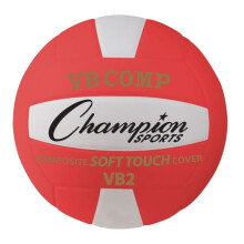 Champion Sports VB2RD 8.25 in. VB Pro Comp Series Volleyball&, Red & White