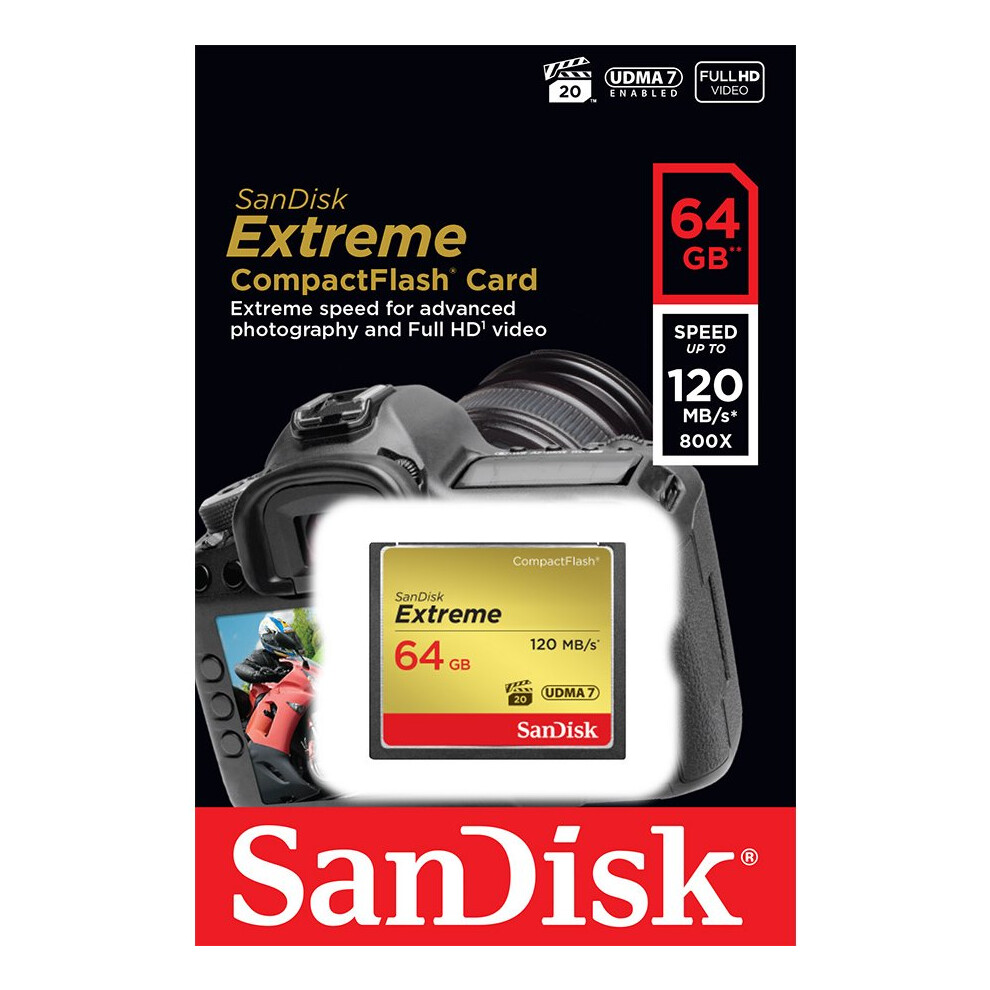 New Sandisk 64Gb Extreme Compactflash Card Sdcfxsb-064G-G46