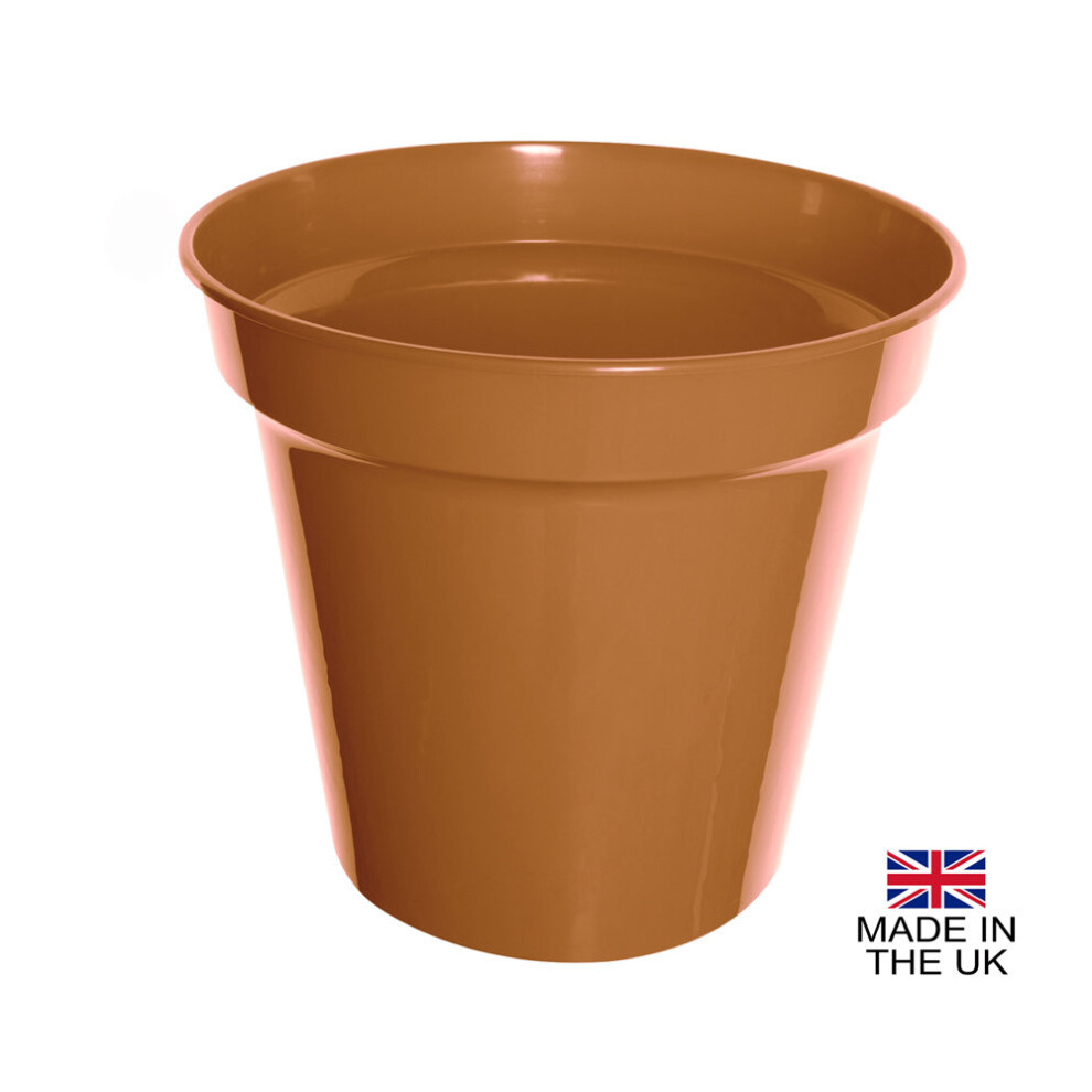 (7" Pot (Pack Of 1)) Terracotta Colour Plastic Plant Flower Pots Or Saucers - Various Sizes 3" To 15"